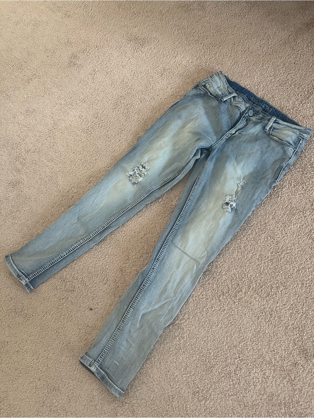 Vanilla Star Blue Washed Denim Jeans Waistband Detail